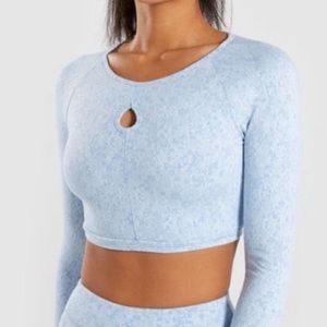 Gymshark Fleur texture long sleeve crop top